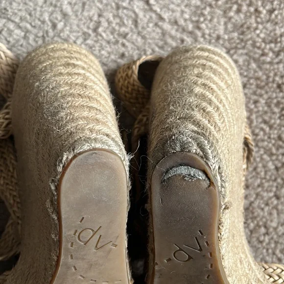 Natural beige Dolce Vita strappy twine sandal wedges - Picture 9 of 13